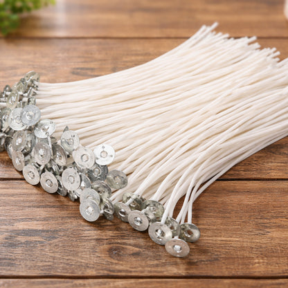 Natural Cotton Wicks - Paraffin Wax Coated Wicks for Candle Making 25 pcs